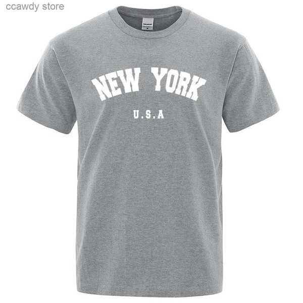T-shirt maschile U.S.A USA NEW YORK USA CITY STRT Stampato per uomini sciolti Tanni di grandi dimensioni BreathAb Short Seve Cotton Clothing H240507