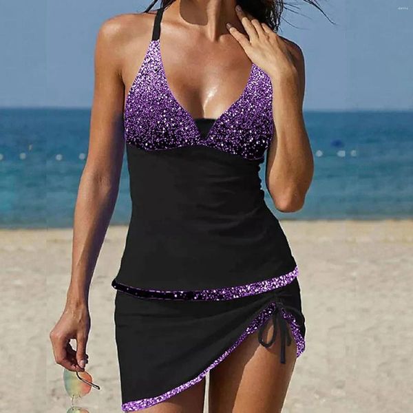 Frauen Badebekleidung Frauen plus Größe Tankini Kleid