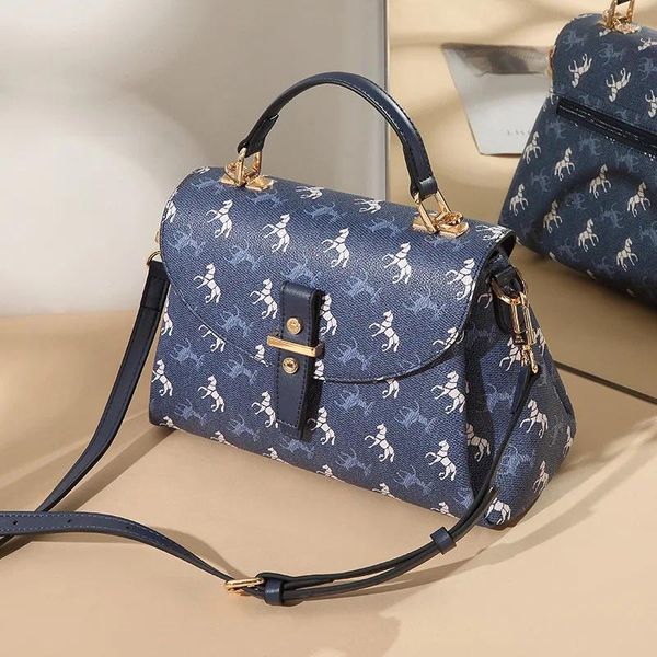 Umhängetaschen Handtaschen 2024 Messenger -Taschen Drucken Pony lässig einfache Hochqualitätsbalken und Geldbörse und