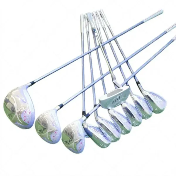 Crick da golf da donna set completo EFIL 7 Golf Set Driver/Fairway Wood/Iron/Punter Grafite Flex L con esercitazioni