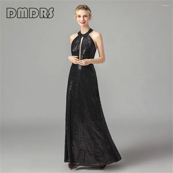 Lässige Kleider Dmdrs |Elegante Pailletten -Abschlussballkleid Halfter schwarze Frauen formelle Scheide Partykleid Abendkleider Robe de Soriee