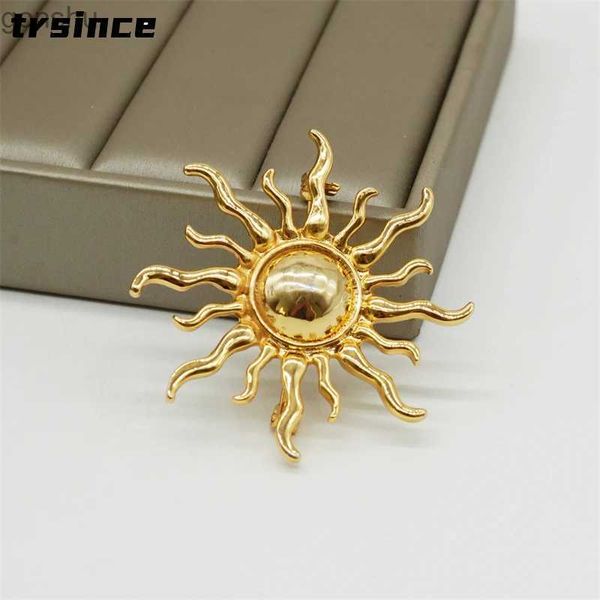 Pins Broschen antike Schmuck modische Gold Sonnengott Brosche Frauen Mantelzubehör Frauen Retro Kristall Brosche Wx