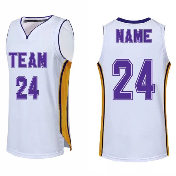 Custom No 24 homens Jerseys de basquete masculino Kits de camisa de basquete de faculdades de faculdades shorts de basquete infantil uniformes de basquete esportivo 240507
