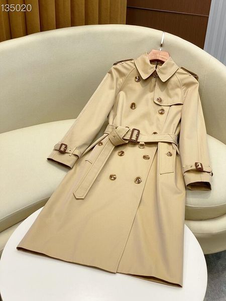 Nuovo arrivo!Women Fashion England Middle Long Trench/Brands di alta qualità Design Triva a doppio petto/signore Triva di cotone spessa pesante B135020f450 Size S-XXL