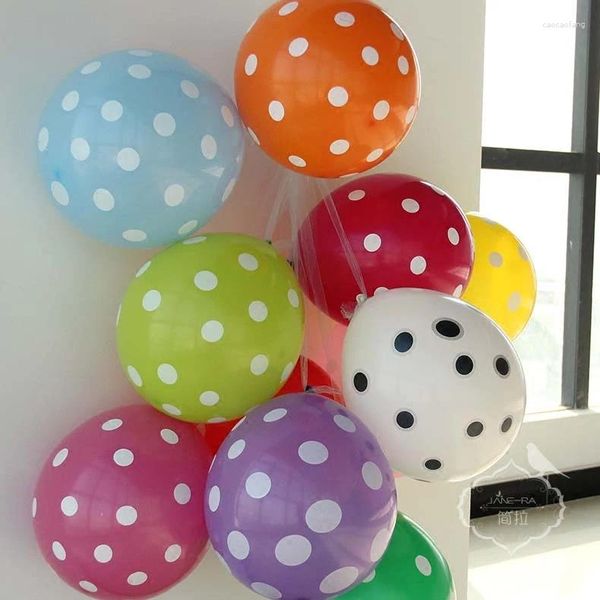 Party -Dekoration 12 Zoll (10pcs/Los) Polka Dot Latex Ballon Geburtstag Weihnachten Hochzeit dekorierte Dekorationswellenballons Luftballons