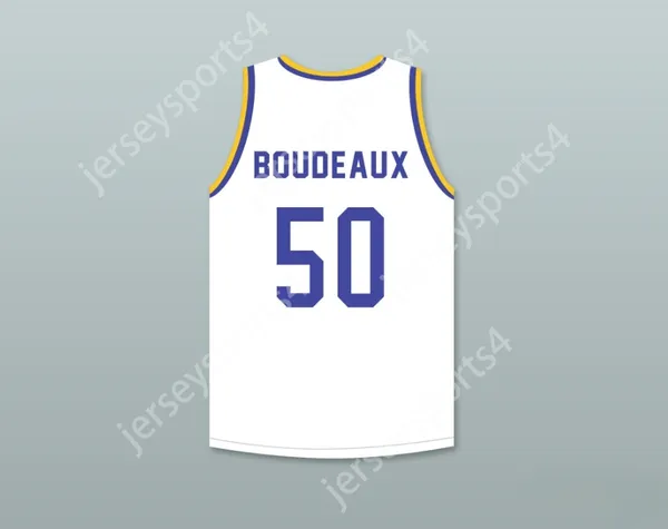 Custom Nay Mens Youth/Kids Shaq Neon Boudeaux 50 Western University White Basketball Jersey с синими чипсами Patch Top сшит S-6xl