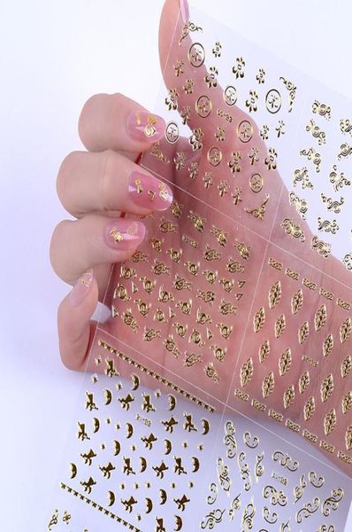 30pcsset mix envia Sexy 3D Gold Nail Stickers Personalidade UNIDADES CRIANÇAS DOLES DE ARTE DE ARTE DE MANICURE MANICURE 5084949