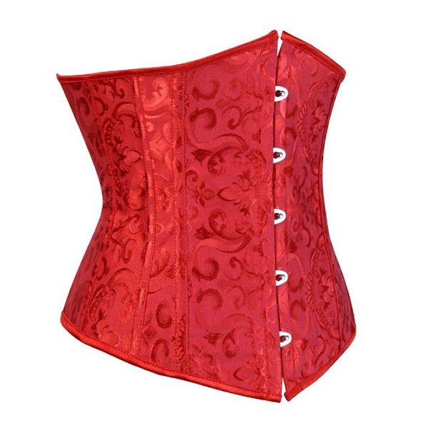 Bustiers Corsets Caudutas Kadınlar Underbust Corset Floral Gothic Seksi İç çamaşırı Mini Dergini Kırmızı Vintage Kostüm Kırmızı 276F