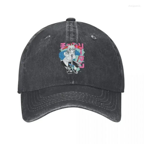 Ballkappen Power Chainsaw Man Frühling Herbst Mütze für Männer Frauen Baseball Vintage Manga Anime Hut Denim Outdoor Casquette Gorras