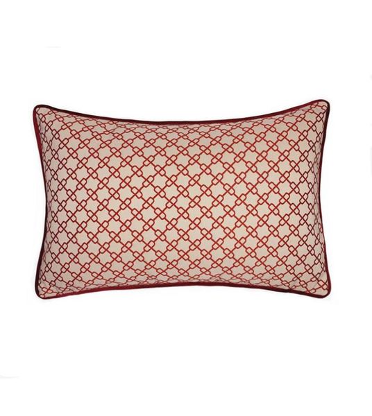 Современная текстура Жаккард маленькие красные бежевые цепочки модные подушки для дивана подарки подарки подарки по поясничному подушке.