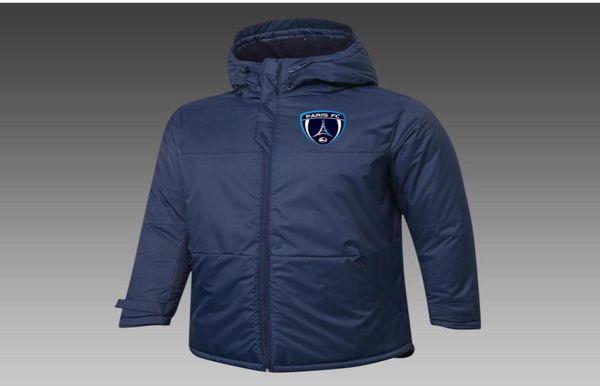 Mens Paris FC Down Winter Jacket Sleeve Casa de moda Moda Casa de moda Esfuffer Puffer Soccer Parkas Team emblemas Customized2306154