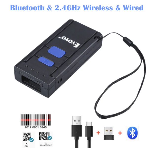 Scanner Eyoyo Mini 1d Wireless Barcode -Scanner -Kompatible Bluetooth 2.4GHz Wireless Kabelverbindung Android iOS Barcode Reader