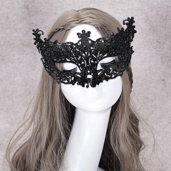 Forniture per feste maschera per gli occhi sexy pizzo veneziano palla masquerata di halloween abito fantasia oggetto di scena lady black hollow face