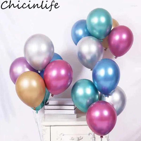 Украшение вечеринки 10шт 12 дюймов металлические латексные воздушные шары дети для взрослых с днем рождения детское душ годовщина обручальные свадебные принадлежности