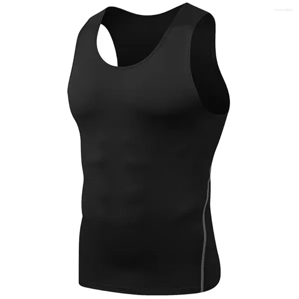Herren-Tanktoper-Fitness-Hemden für Männer ärmelloses Training absorbierende Schnellrocknung Kompression Schlampe Shapewear Unterhemd