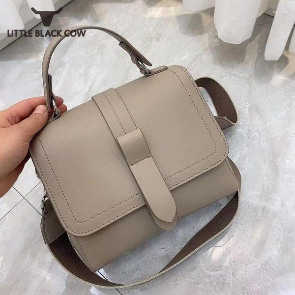 Umhängetaschen Office Damen packen Beutel Softshell Kuh geteilt Leder Handtasche Frauen lässig Satchels Sling Crossbody Feste Farben