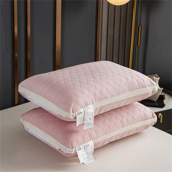 Pillow respirável de látex Cool Feeling Ice Silk Pillow Core para ajudar a travesseiros do sono para o quarto Decoração da casa de cama adulta 240506