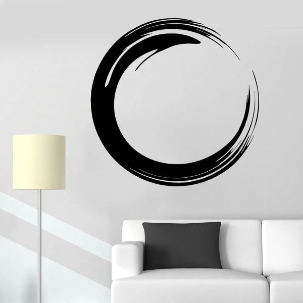 Adesivi Circle enso Zen Buddhism Simbolo decalcomania religione Adesivi per pareti in vinile Ornamento Murales Decorazione della camera da letto A694