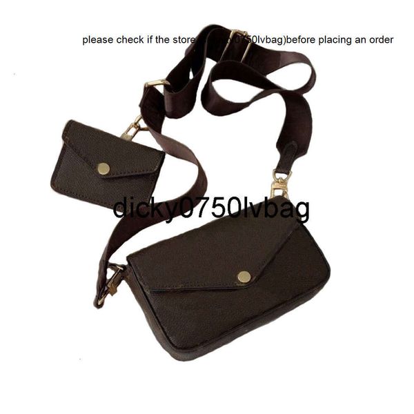 Lvity Louiseviution Luis Vittons Luxus Viton Zwei LVSE -Qualitätstaschen Top Item Hobos Echte Leder Geldbeutel Männer Hasp Frauen Cross Body Brieftasche Handy Tasche Mädchen Jungen