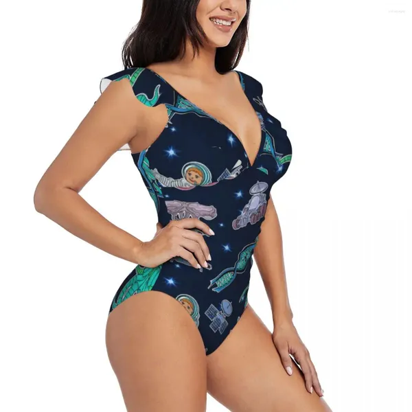 Swimwear femminile sexy Swimsuit One Piece 2024 Women Universe Modello arruffato Monokini Body Female Girl Beach BAWING BADULING SU