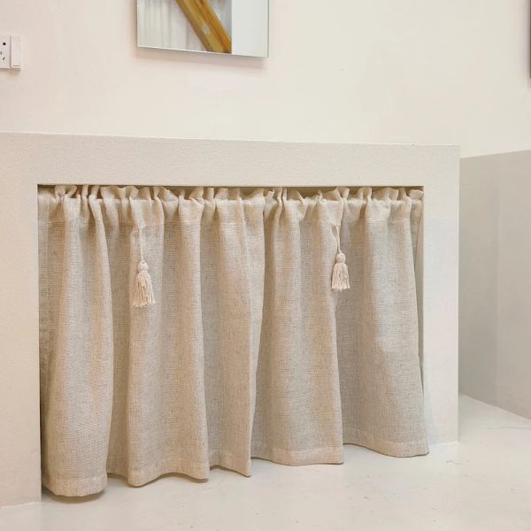 Tende tende da cucina tende in cotone fatto a mano in lino corto tasselle finestra di mantovana del caffè tappeti per le aste della camera da letto da letto
