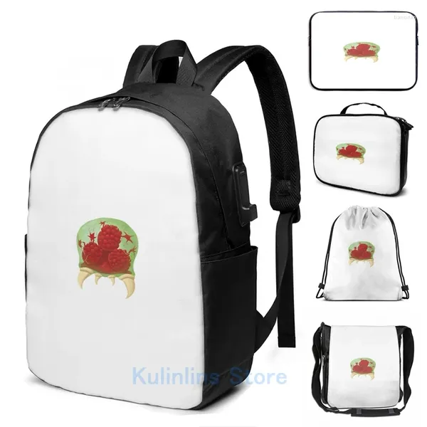 Mochila Funny Graphic Print Baby Metroid USB Charge Men Bags Escola Laptop de Viagem para Mulheres Viagem