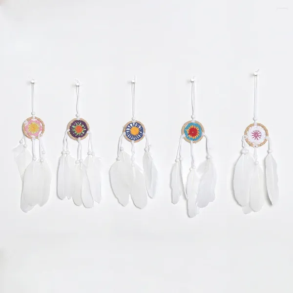 Dekorative Figuren Einfache Blumenform Little Dream Catcher Home Decor Wall Hanging Room Dekoration für Mädchen