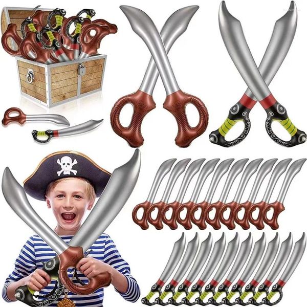 Decoração de festa 5pcs inflacionados pvc brinqued sword stage adereços infantis pirate cosplay suprimento inflável ao ar livre jogando favores de aniversário