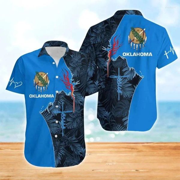 Мужские повседневные рубашки летние 3 -е печатные христианины Иисус дети мода уличная одежда блузки мужчины гавайские крутая винтажная одежда