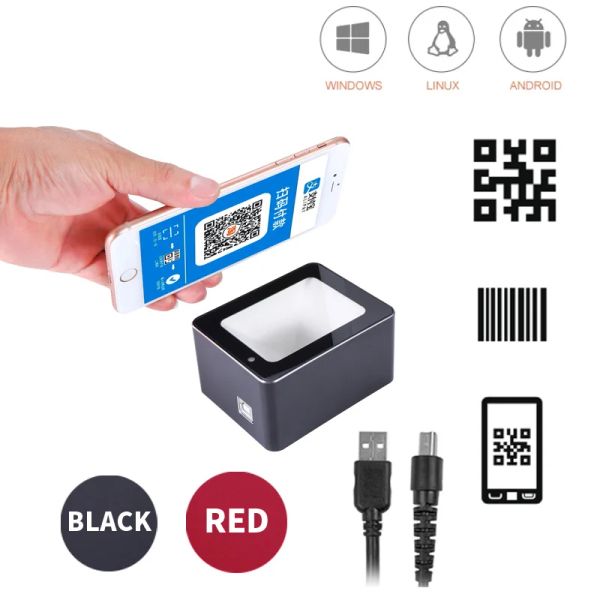 Scanner kostenloser Versand günstigste 2D CMOS Desktop QR -Code Barcode Reader Kabeled Highend Barcode Scanner mit USB -Schnittstellenzahlungsbox