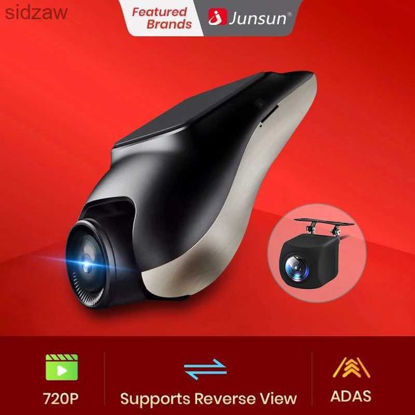 Mini Kameralar Junsun Araba 720p Dashcam Adas Mini Araba DVR Kamera Otomatik Video Kaydedici Android Multimedya Oyuncuları için Gizli Dash Cam WX