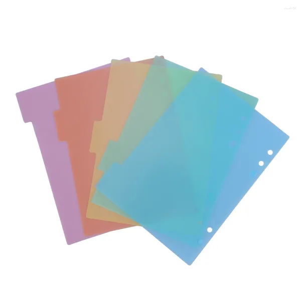PCs Colored Rótulos Divisor de plástico colorido Página de classificação para notebook (A5)