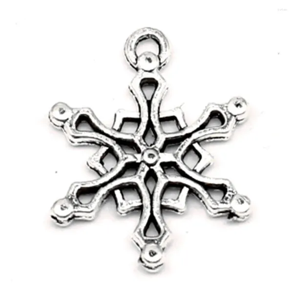 Ciondolo ciondolo Snowflake gioielli che producono accessori per sacchetti Friends 16x20mm 10pcs Colore d'argento antico