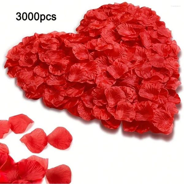 Flores decorativas 3000 pacote de rosa vermelho Rosas artificiais Flor para a noite romântica Dia dos namorados e casamentos