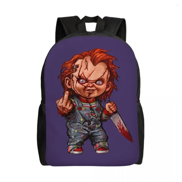 Backpack personalizou a boneca assassina Men Chucky Mulher Fashion Bookbag para as malas de filmes de terror da escola da escola