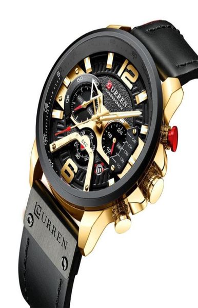 Orologi da polso Curren Quartz Men039S orologi Business Sport Owatch da polso Tre Subdials Calendario 3ATM Waterm Apertide Luxury Watch RELO8762373