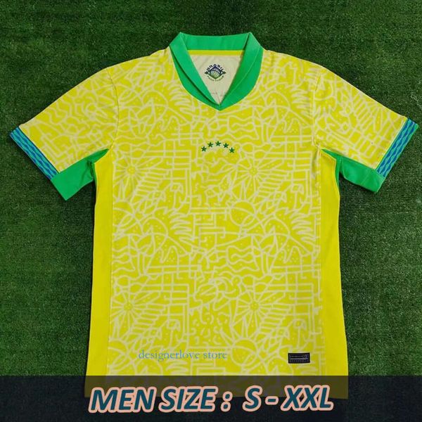 Herren -Tracksuit Brazils Fußball -Shirt Copa America Cup Neymar Vini Jr. Kinder Kit Sets Brasil -Nationalfußball -Hemd Home Away Player Version Rodrygo Martinelli