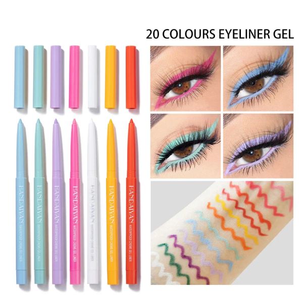 Eyeliner Mattyeliner Gel Bleistift leicht zu tragen farbenfrohe weiße gelbe blaue Augen Liner Stift Cream Frauen Augen Make -up Kosmetik 20 Farboption