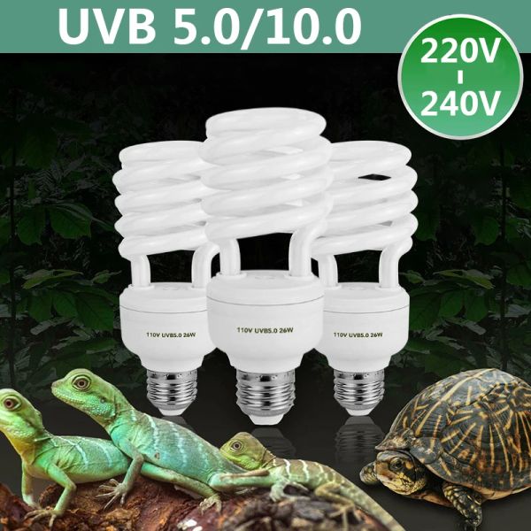 Illuminazione 26w rettile anfibi lampadina UVB 5.0/10.0 Lulbo ultravioletto Lulbo fluorescente Lampada Terrarium Lampa di calcio PROPRIETÀ EnergySaving Lights