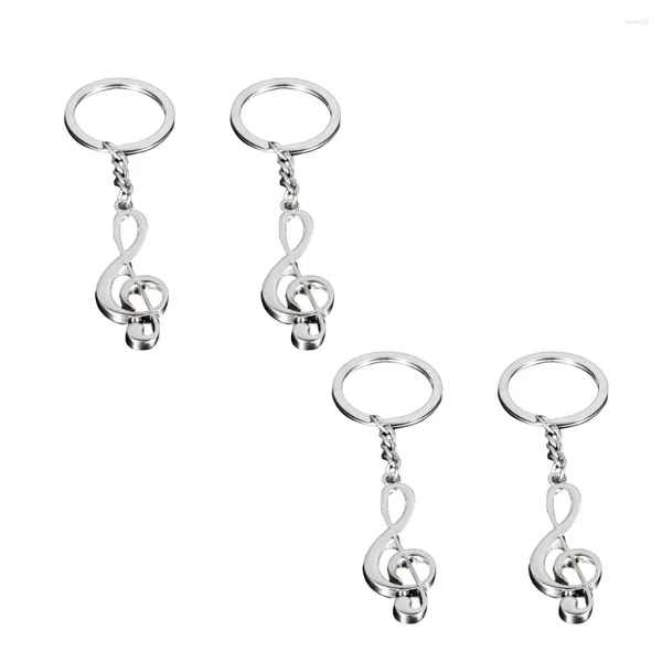 Keychains 4 PCs Keyring Kreativhalter Schlüsselring für Tasten FOB -Ornamente Ringe Metall Note