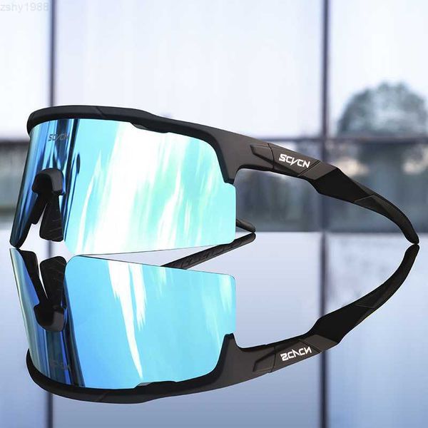 SCVCN Yeni Bisiklet Gözlükleri Polarize Dağ Bisikleti Açık Hava Sporları Yarım Çerçeve Rüzgar Gözden Ekipman Güneş Gözlüğü