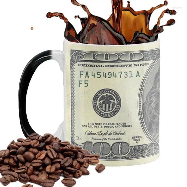 Becher Dollar Farbwechslung Becher Wasserwechsel Farben Zeigen Sie Tee Milch Kaffee Keramik thermische Reaktion warme Magiic Tasse