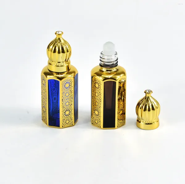 Garrafas de armazenamento 1 PCs 12 ml colorido de perfume garrafa de bola de ouro revestido de vidro vazio em massa vazia