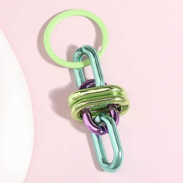 Клавичные шнурки красочные акриловые пластиковые звенья цепочка для ключей креативное кольцо ручной работы для женщин мужские аксессуары для сумочки
