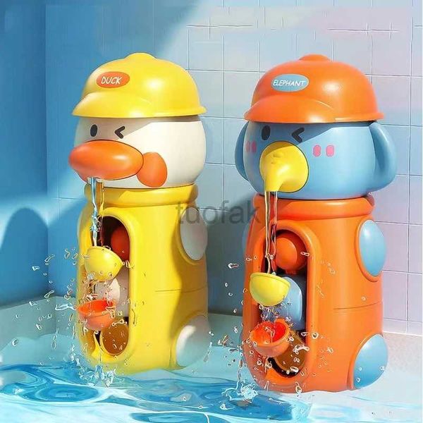 Giocattoli da bagno New Cute Duck/Elephant Baby Shower Toys Bath Bath Children Gamme Water Gioca con giocheria d'acqua per aspirazione per il bagno per bambini D240507