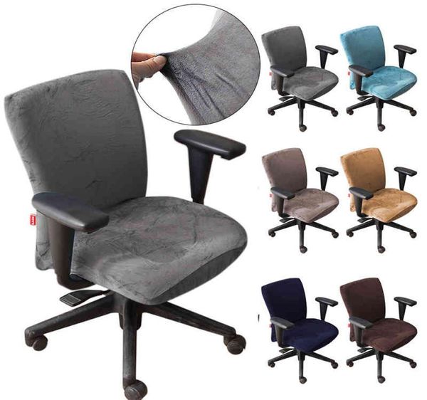 Velvet Lift Computer Desk Chair Chave para Office Study Sala Spandex Caso de assento rotativo Caso removível Slipcovers3766740