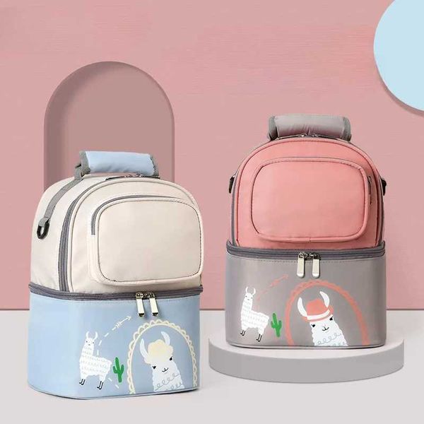 Windelbeutel Baby isoliert Milchflasche heißer Beutel Cartoon Wickeltasche Mama Rucksack Milchkühler Bagl240502