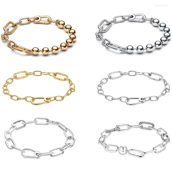 Cadeias 2024 Cadeia de links de moda Bracelet Fit DIY com Small Me Charms Connector Bracelets Classic Nice Gifts