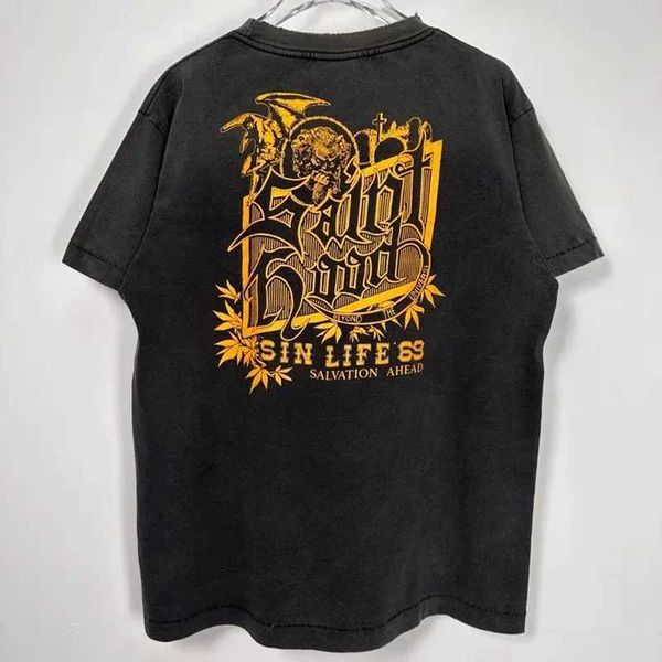 Herren-T-Shirts beste Qualität Saint Michael SPRT-Shirt Herren und Womens Casual Short Sleeve Outdoor Print Top Tees J240506