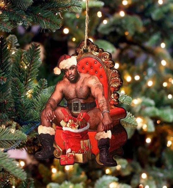 Nova árvore de Natal criativa de madeira de madeira Barry Wood Meme XMA Decorações de acrílico pingente decorativo árvore pendurada no local Whole1796242